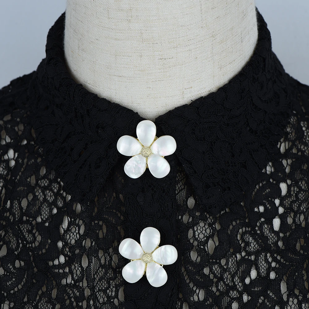 2pcs large Elegant Opal Floral Shirt Button Cover Cufflinks Button Pins for Ladies Clothing  Sleeve Buttons Accessories