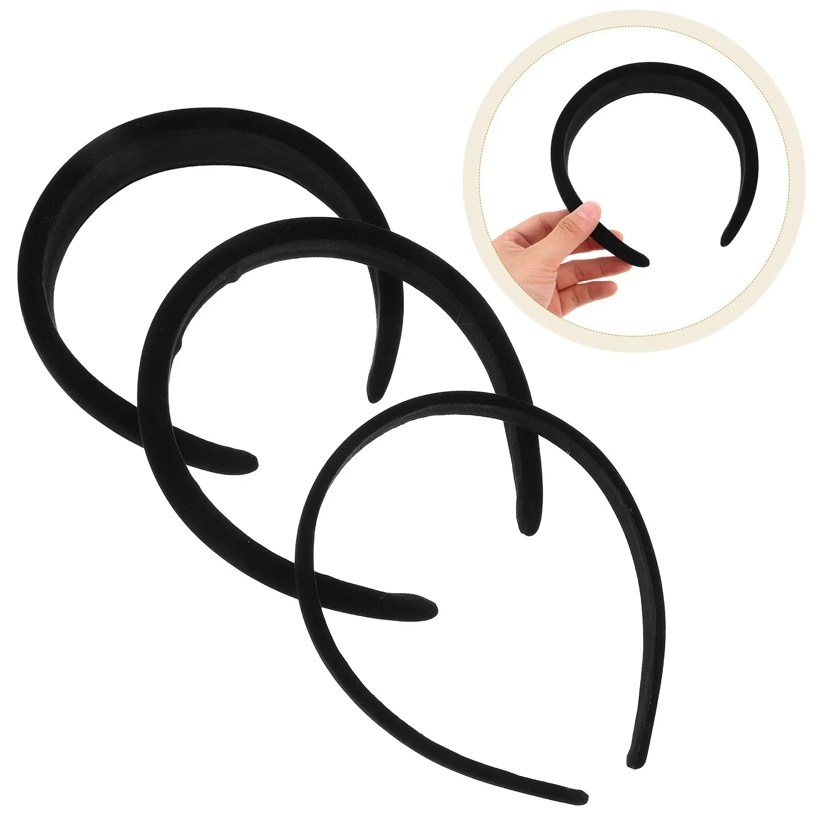 

3Pcs Thick Padded Hairbands for Women Soft Comfortable Non-Slip Hair Accessories Set Suitable for Daily and Occasion Use