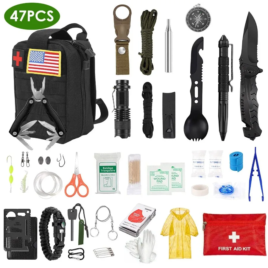 

47Pcs Emergency Survival Kit Survival EDC Gear Equipment Tool