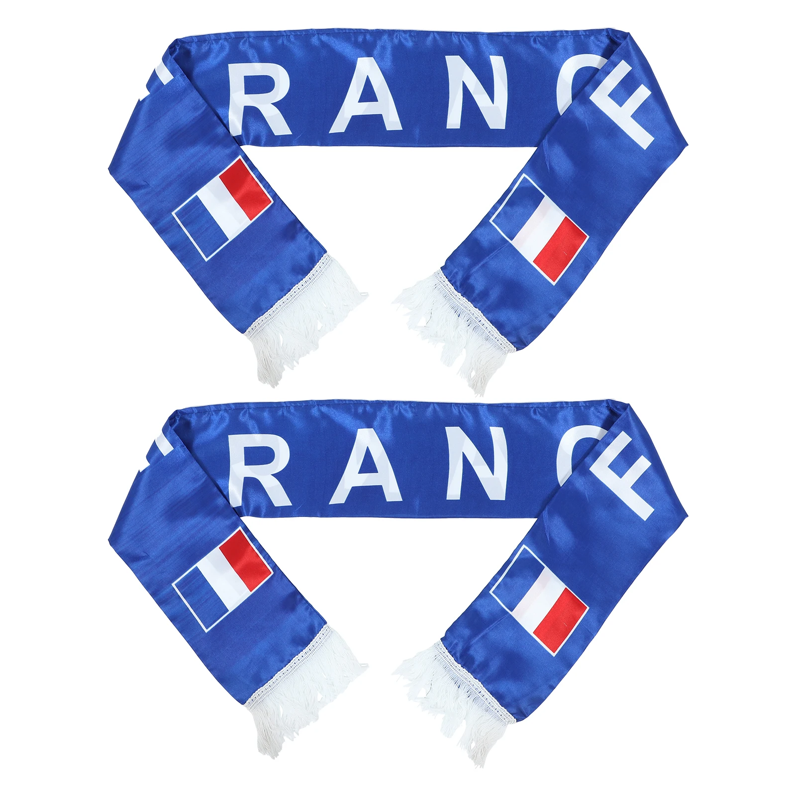 

2pcs Fans Scarf Premium Satin Sports Gift Football Game Festival Live Photo Prop Cheer Patriotic Soccer Knit Scarves