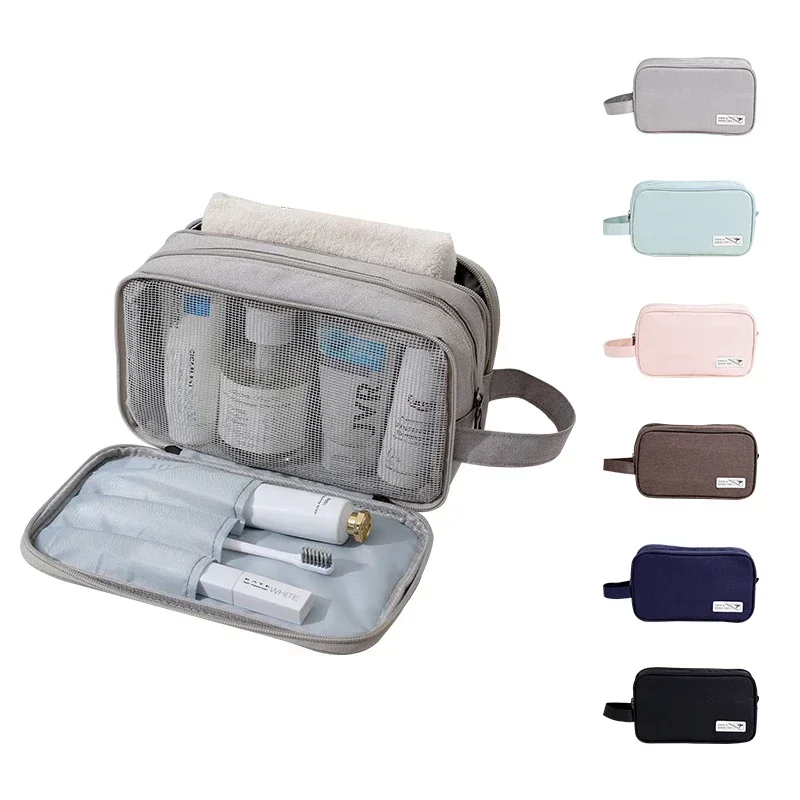 Toiletry Wash Bag Dry & Wet Separation Large Zipper Storage Bags Toiletry Organizer with Handle for Toiletries