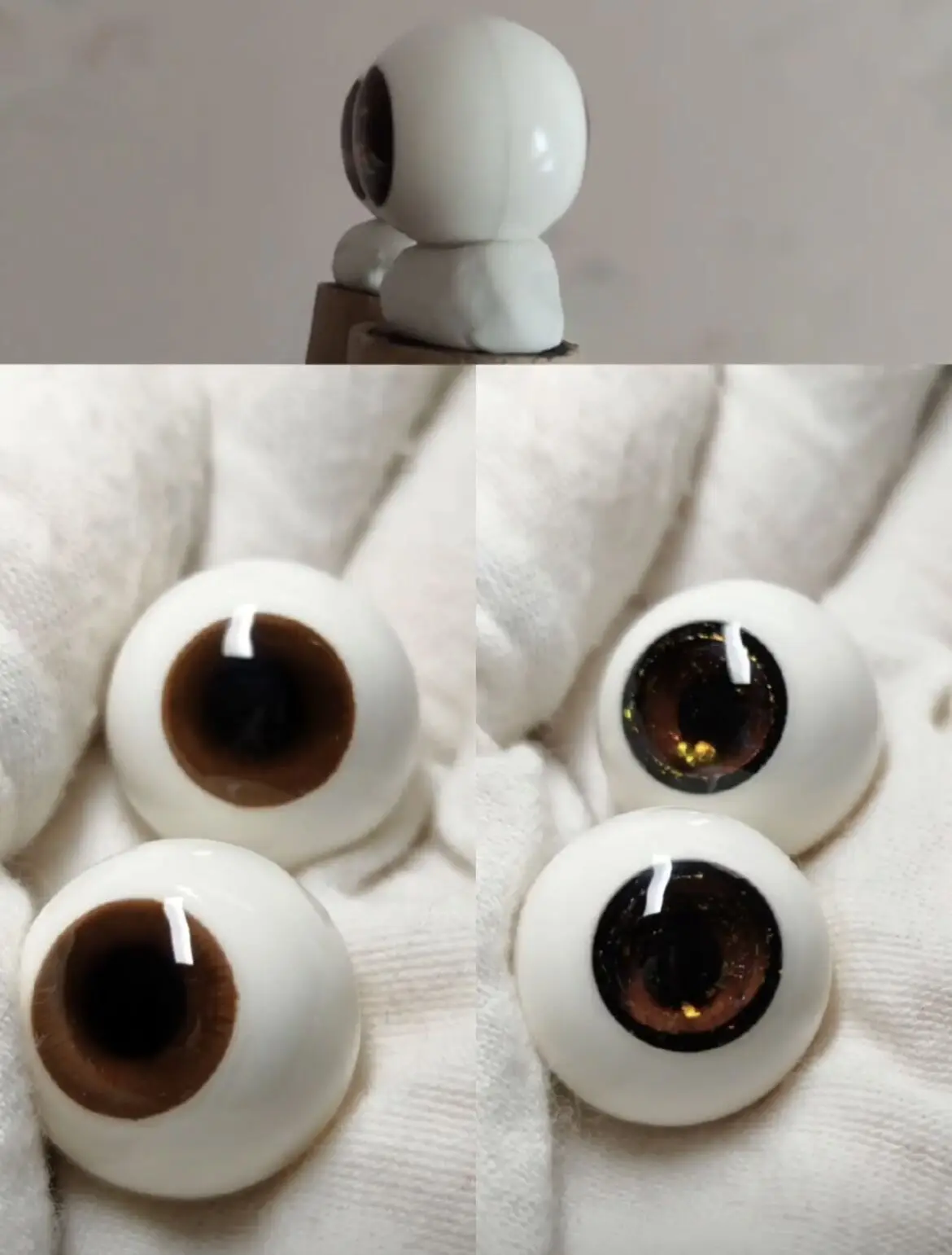 Big Head BJD Doll Safety Eyes， 20mm 24mm Double Sided  Movable Imitation Glass Plaster Eyeball Toy Accessories