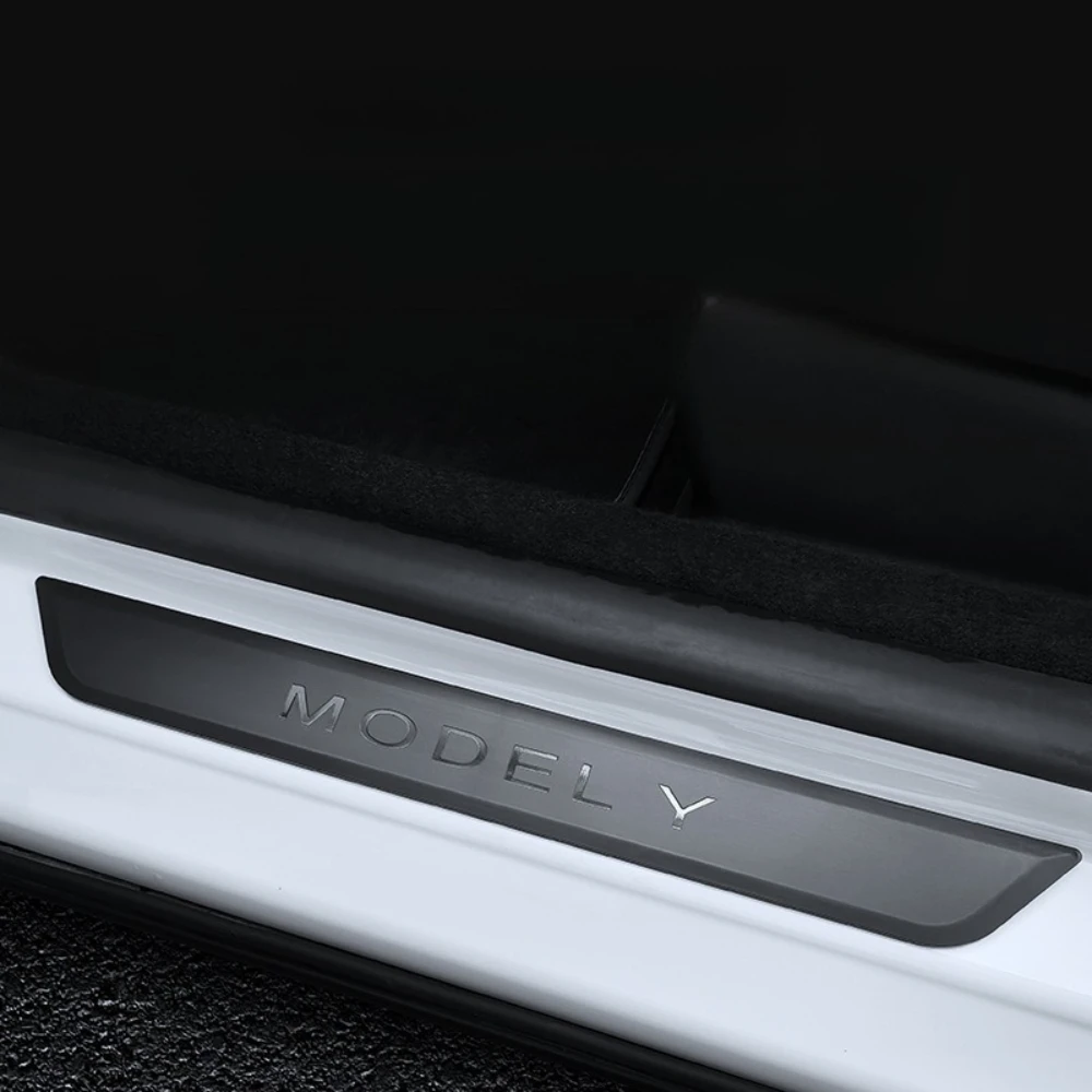 Front Rear Door Pedal Guard Protector For Tesla Model Y Juniper 2025-2026 Door Sill Anti-Scratch Welcome Pedal Strip