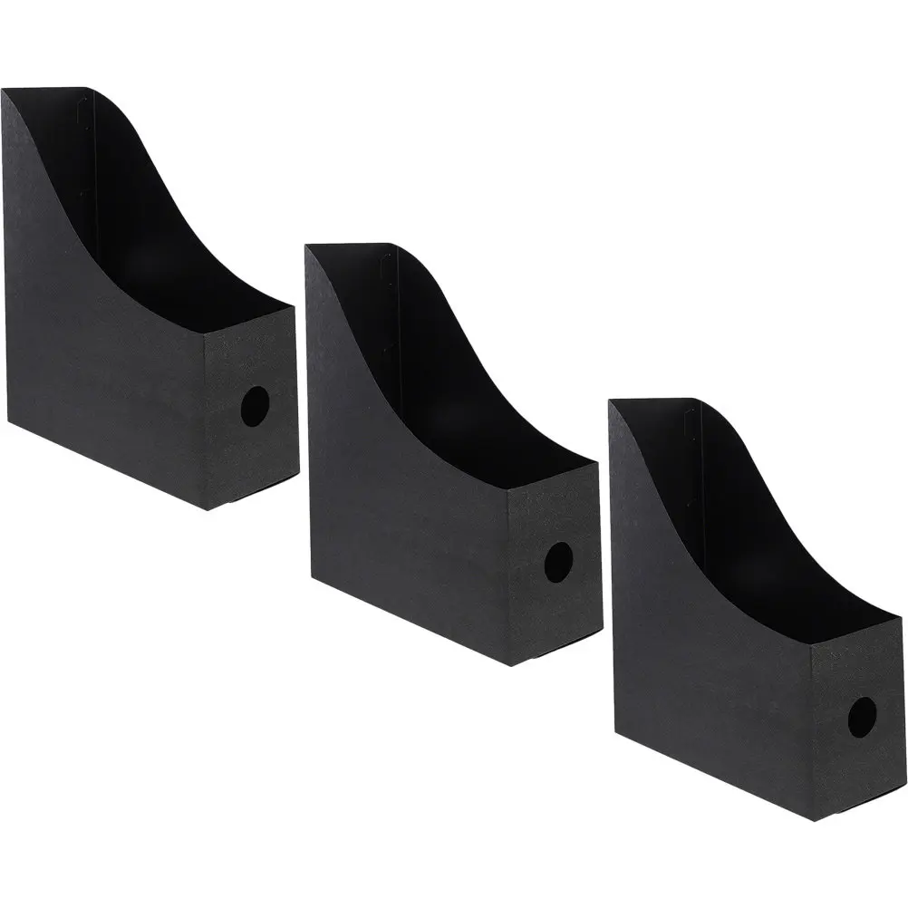 3Pcs File Rack Stable PP Storage Organizer Simple Desk File Holder Office Document Magazine Holder Desktop Organizer