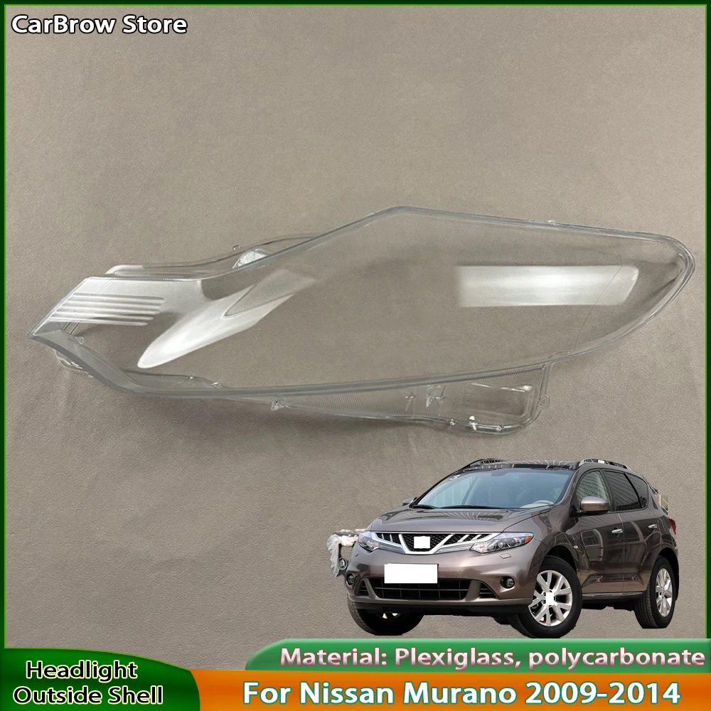 

For Nissan Murano 2009 2010 2011 2012 2013 2014 Front Headlamp Cover Transparent PC Lampshade Headlight Shell Lens Plexiglass