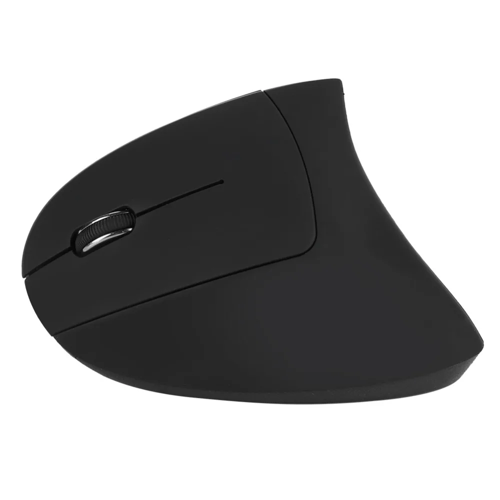 Mouse Ergonômico para Canhotos Lefty Design 2.4GHz com DPI Ajustável, 6 Botões, Cor Preta, Menos Ruído, Mouse Óptico para Uso em Desktop