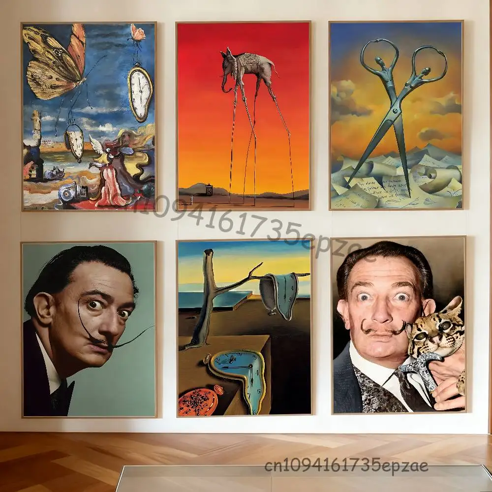 

S-Salvador D-Dali Poster Waterproof HD Wall Art Decal Self-Adhesive Aesthetic Decor For Home Living