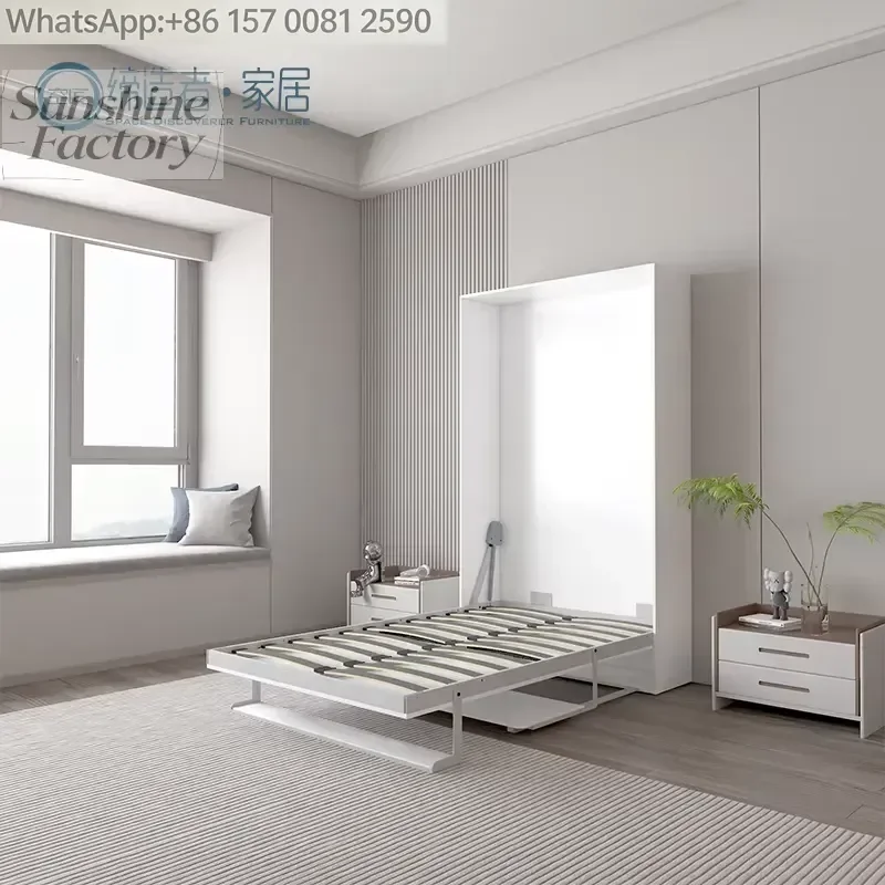 Custom Modern Hidden Bed Queen Size Murphy Folding Wall Beds Desk Space-Saving Wall Beds for Bedroom Living Room