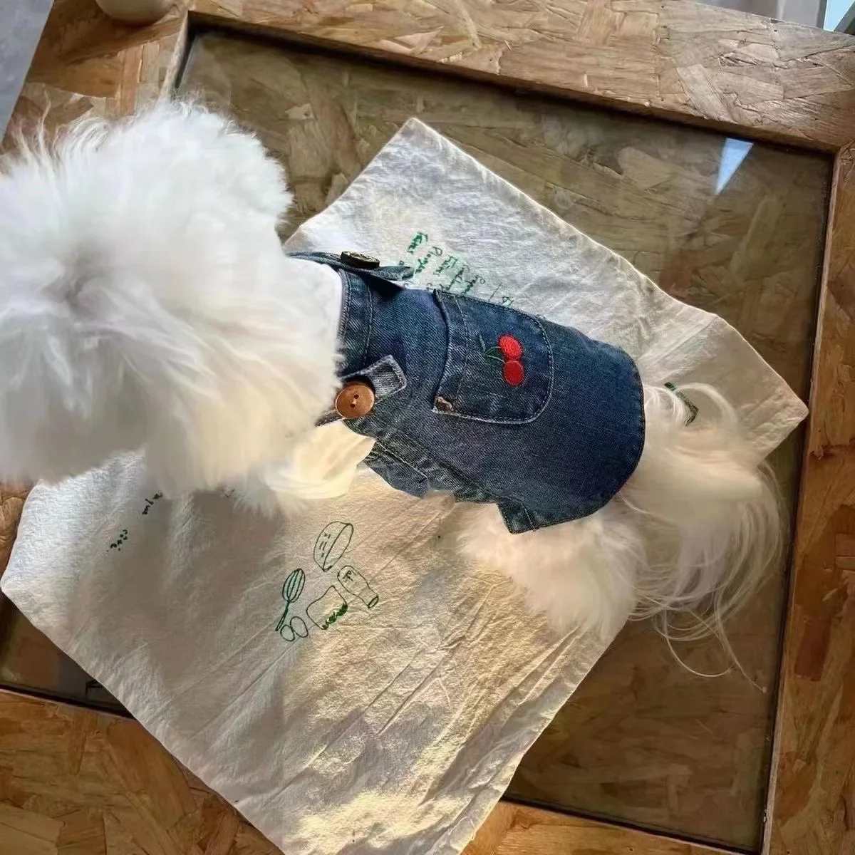 Dog Denim Strap Skirt Spring Autumn Dog Slip Dress Pet Cat Denim Skirt Tedby Denim Skirt Bear Small Dog Clothes Puppy Dog Dress