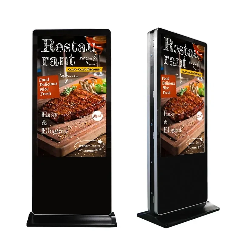 

50 Inch LCD Freestanding Touch Screen Floor Stand Kiosk Digital Poster Billboard Advertising Display For Elevator Built-In CMS