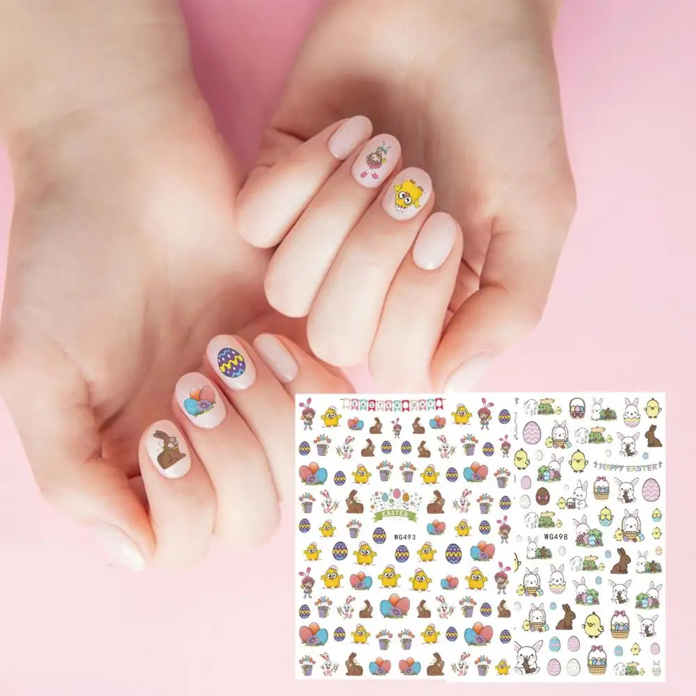 Various Styles  Interesting Easter Chick Egg Nail Art Decal Lightweight Nail Art Sticker Paste Easily   for Lady