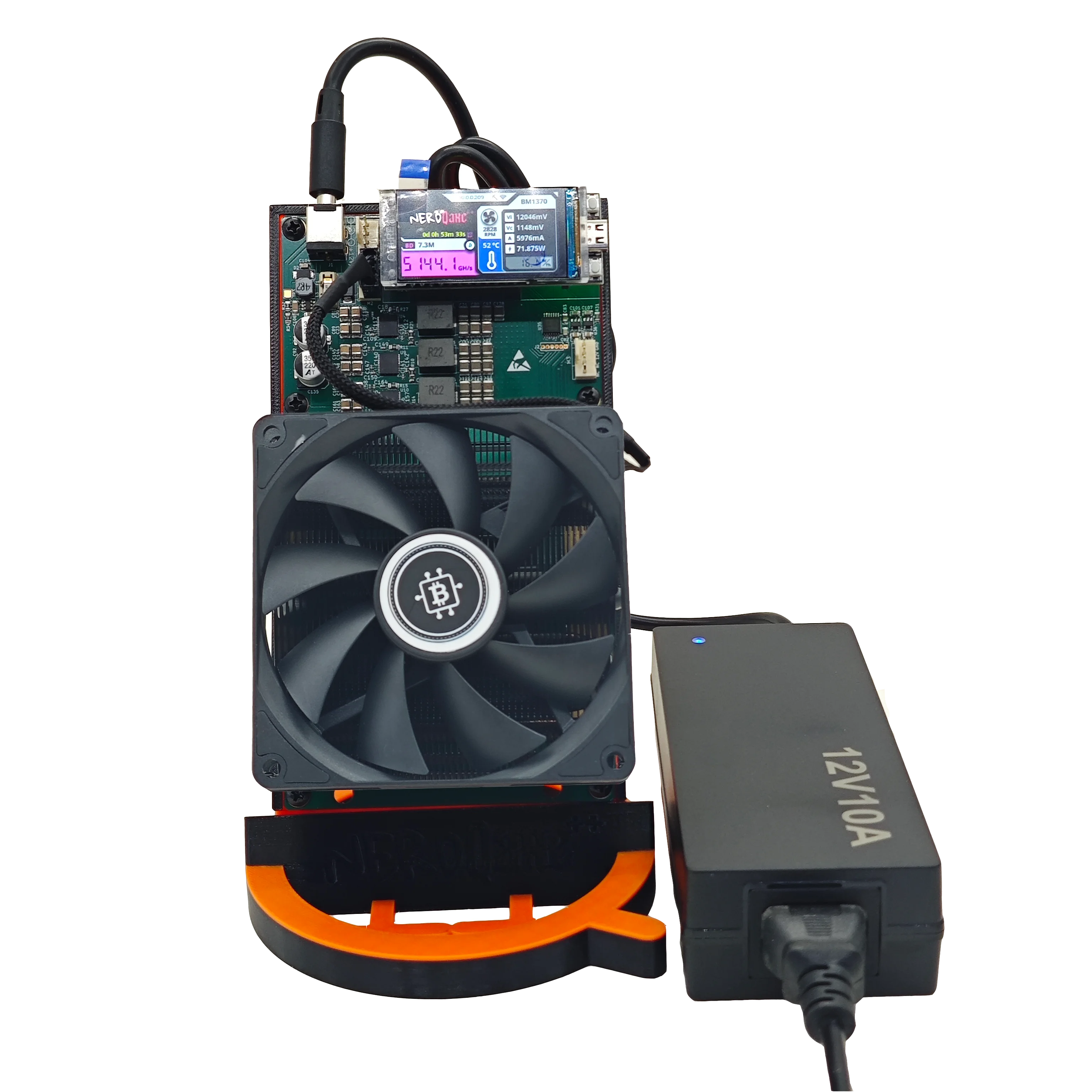 Bitaxe NerdQaxe 4,8 75 Вт ASIC Miner BTC Miner Новые вентиляторы с открытым исходным кодом Bitaxe NerdQaxe 4,8T