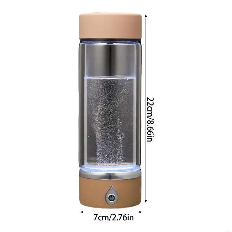 

19QE H Water Ionizer Bottle 420ml Quick Electrolysis in 3 Minutes Glass Texture Perfect for Home Office and Travel Use