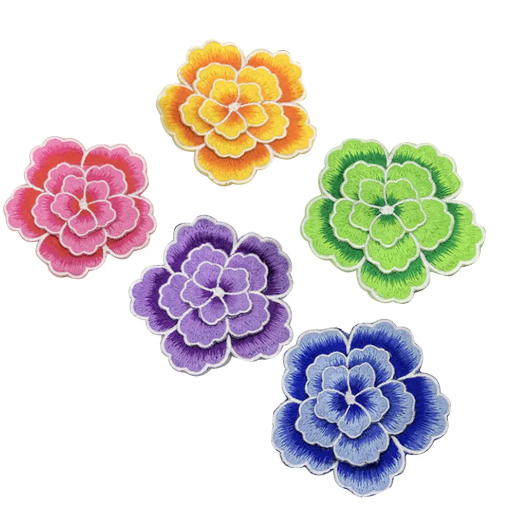 

5Pcs 3D Floral Embroidery Patch Special Accessory for Kids Photo Shoot Costume Cartoon Cloth Sticker DIY Down Patch Fashion