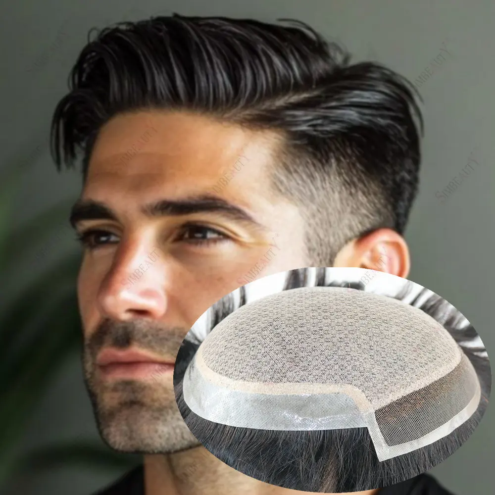 

Реалистичный мужской парик, кружевные волосы, шелковая основа, парик, европейские человеческие волосы Remy, мужской протез, система, парики, натуральный черный шиньон