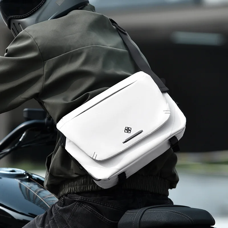 Shoulder Bag Men Casual Lightweight Crossbody Bag Waterproof Portable Men Bag Durable Multi Pocket Adjustable Compact Breathable