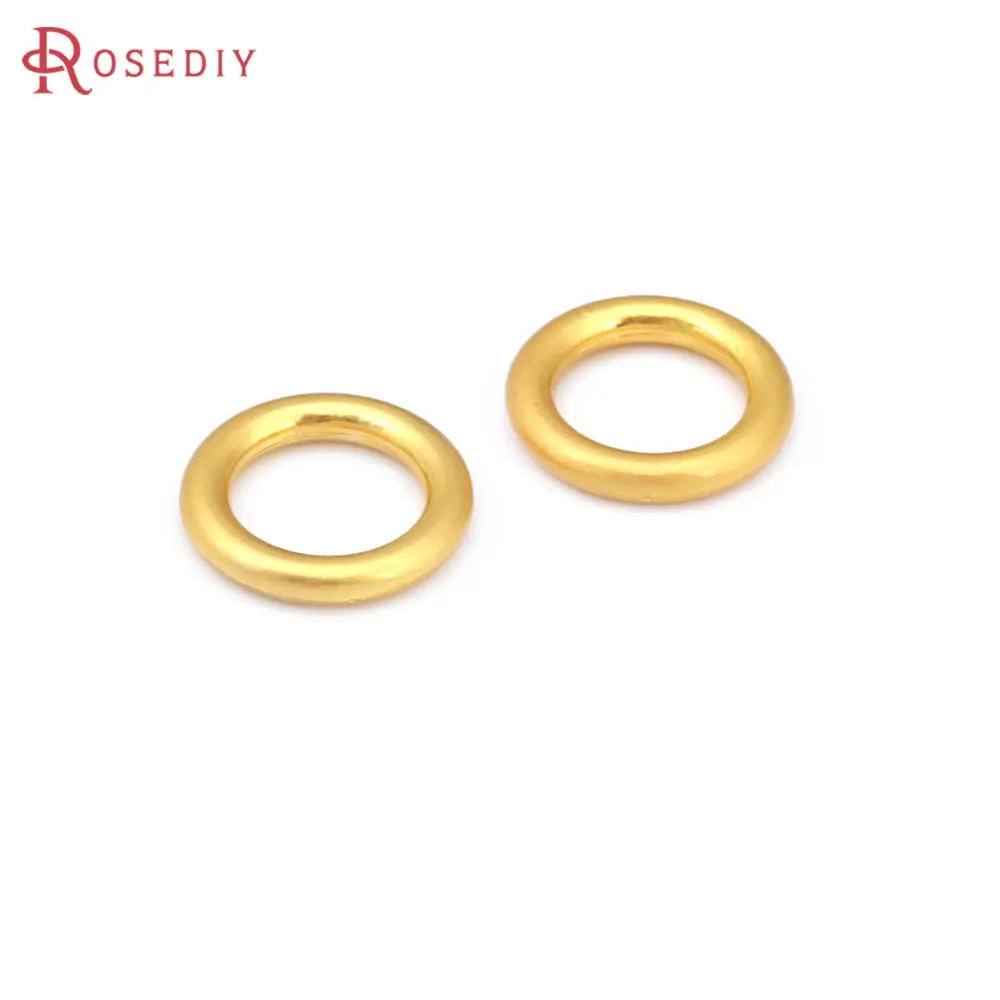 Matte Gold Color Brass Round Circle Closed Rings High Quality Jewelry Making Supplies Necklace Earrings Accessories for Women