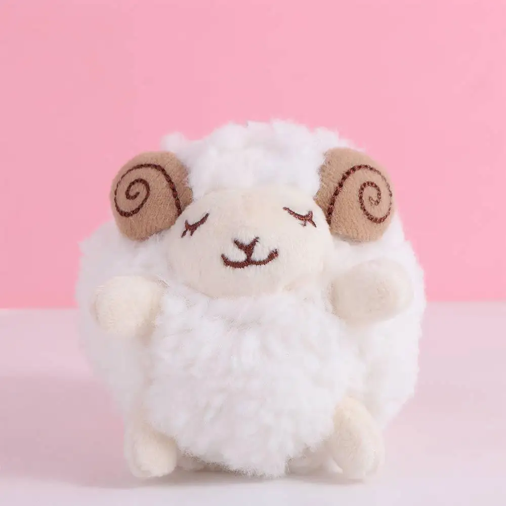 Mini llavero de peluche de oveja de dibujos animados de Anime, Mini oveja, cordero, colgante de felpa, muñeco de cordero suave y esponjoso, adorno, regalo para niños