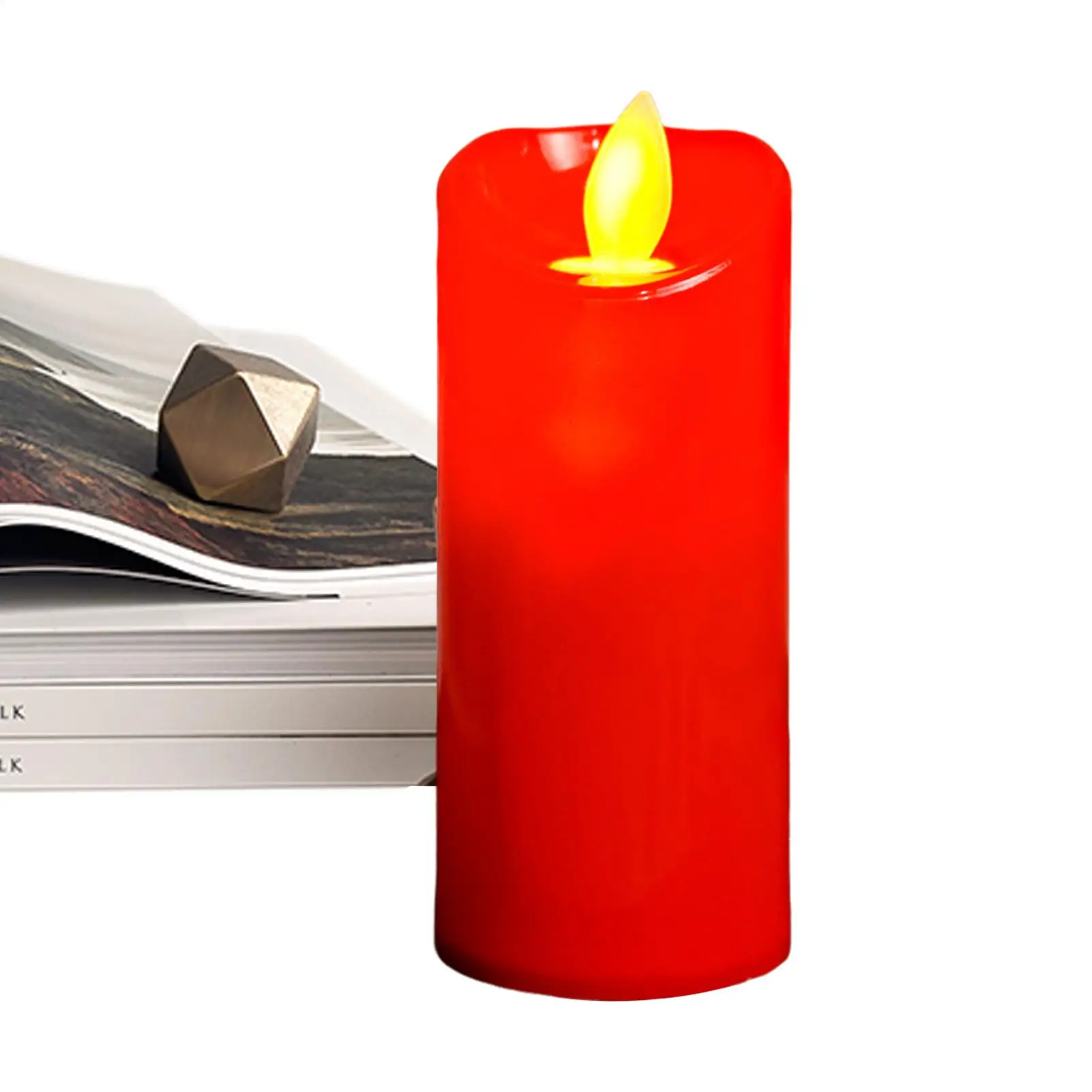Moving Wick Candles Red Battery Operated LED Pillar Candles Fake Candles for Christmas Wedding Centerpiece LED Candles Home
