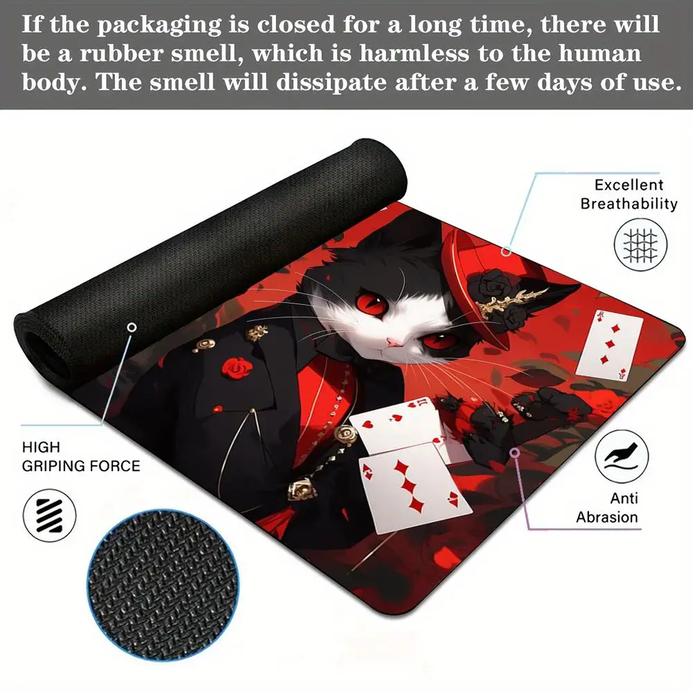 Poker Karte Katze Design Mauspad Schreibtisch Matte Gaming Matten Gummi Anti-Rutsch Langlebig PC Zubehör Tastatur Mauspads Maus Pad Teppich