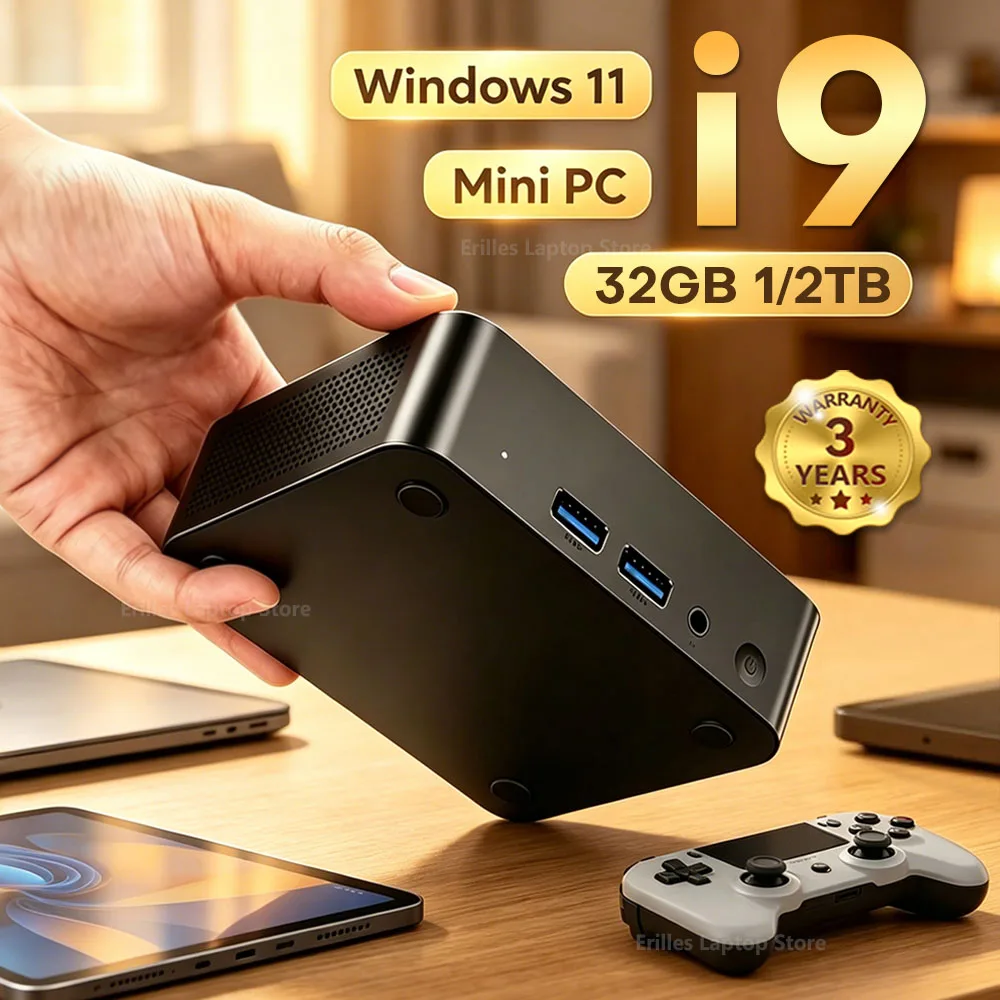 Windows 11 Pro Minipc Intel Core I9 10980HK Protable Gaming 16GB 32GB RAM 1TB 2TB SSD Desktop Computer Pocket 4K Mini PC WiFi 6
