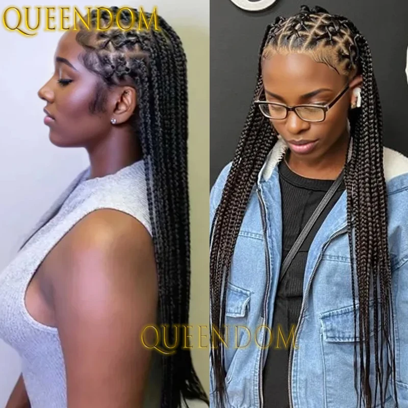 

Full Lace Synthetic Criss Cross Braid Wig 36 Inch Long Cornrow Plait Braids Wig Knotless Box Braided Goddess Wig for Black Women