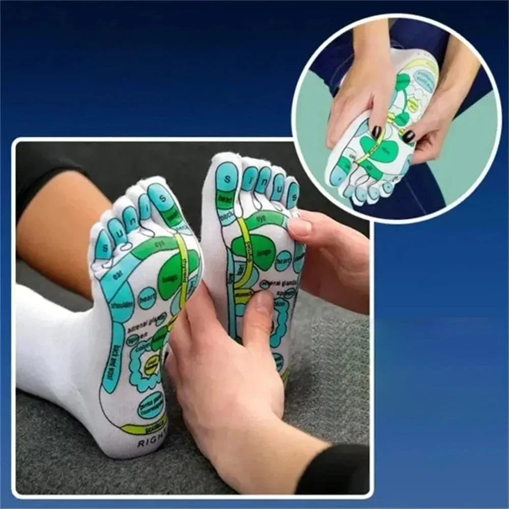 1 Pair Acupressure Socks Acupressure Reflexology Socks Yoga Foot Massage Foot Point Diagram Acupoint Socks Physiotherapy