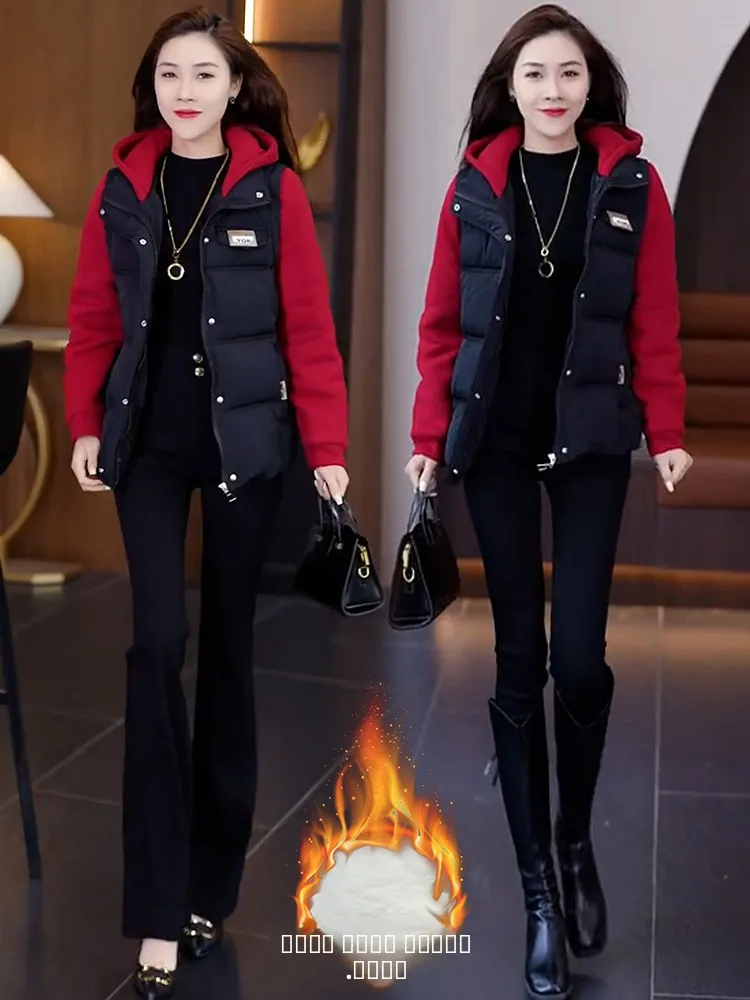 

Ladies Thiened down Cotton Jaet Winter New Faionable Small Size Hooded Coat Korean Sle Loose Fit Long Sve Zipper