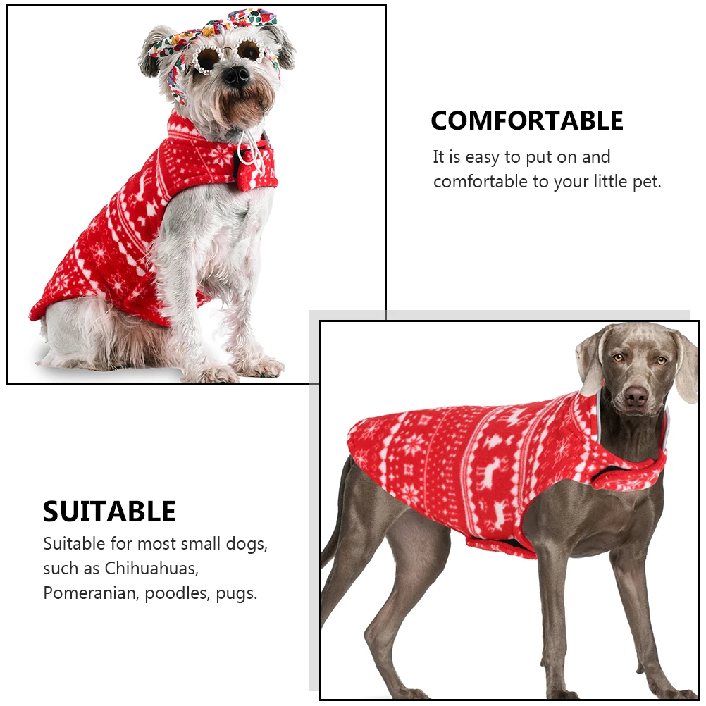

1Pc Premium Polar Fleece Dog Christmas Costume Cute Pet Coat Apparel for Small Dogs