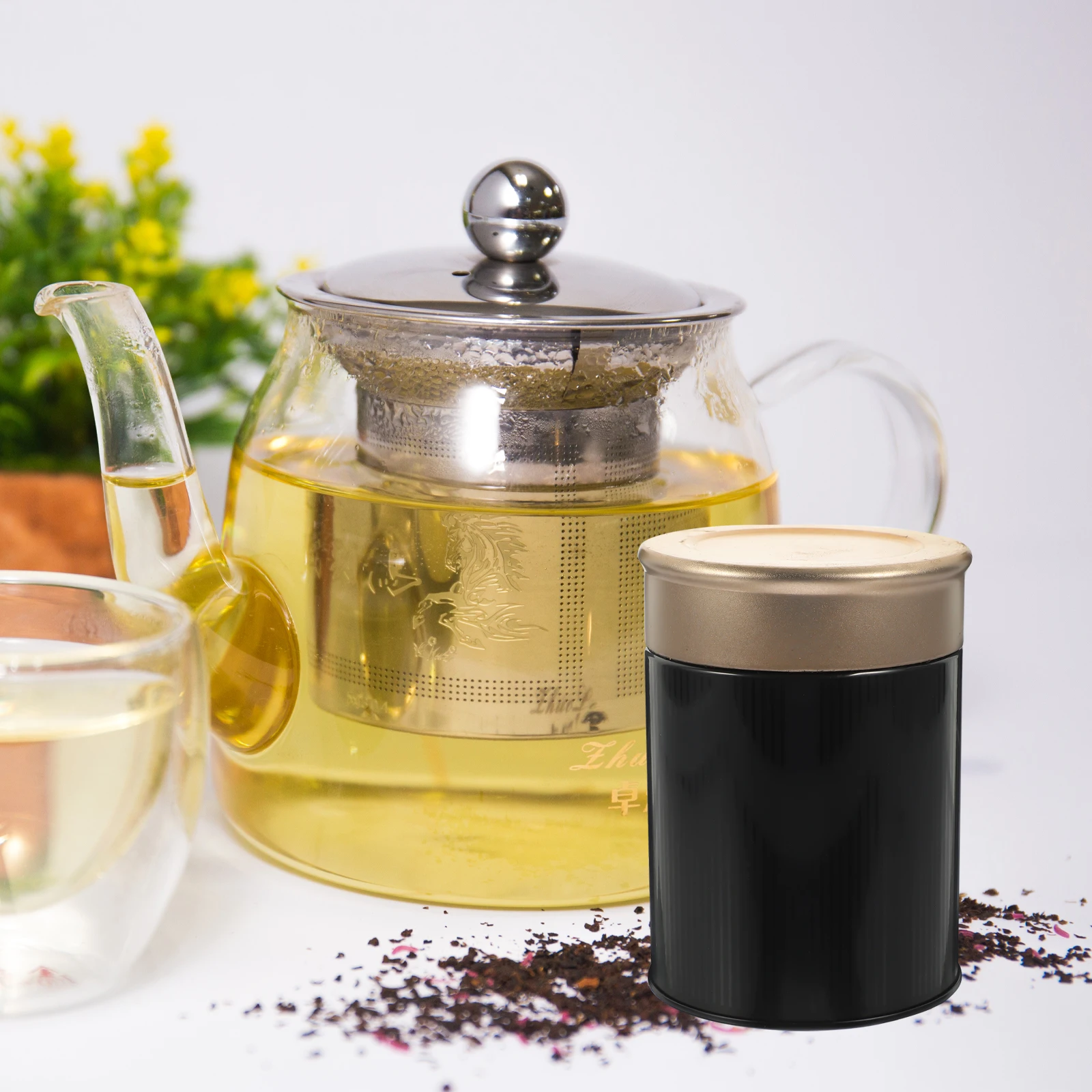 

6Pcs Tea Canisters Metal Tin Seal Lid Portable Organizer Loose Leaf Tea Storage Kitchen Coffee Tin Canister