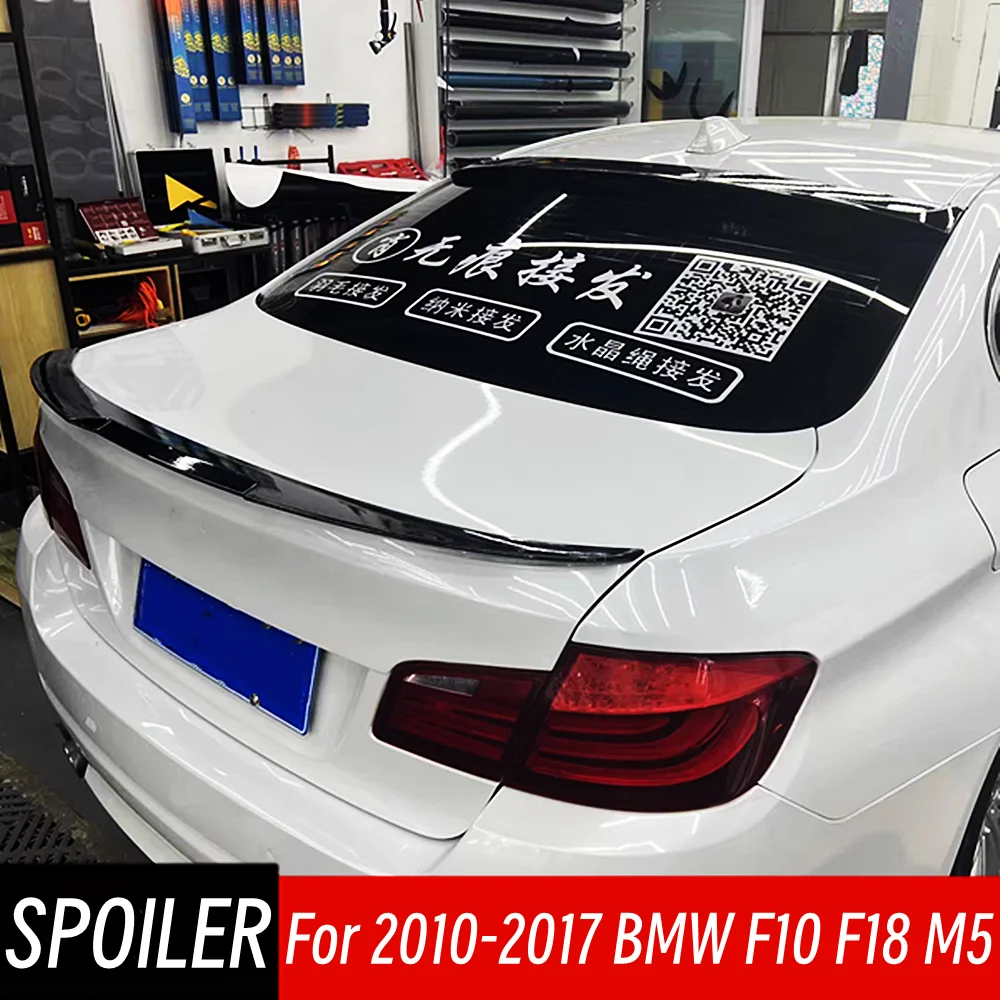 

For BMW 5 Series F10 F18 M5 520i 528i 535i 530i 525i 2010-2017 M4 Style Rear Trunk Boot Lid Spoiler Wings Car Accessories Part