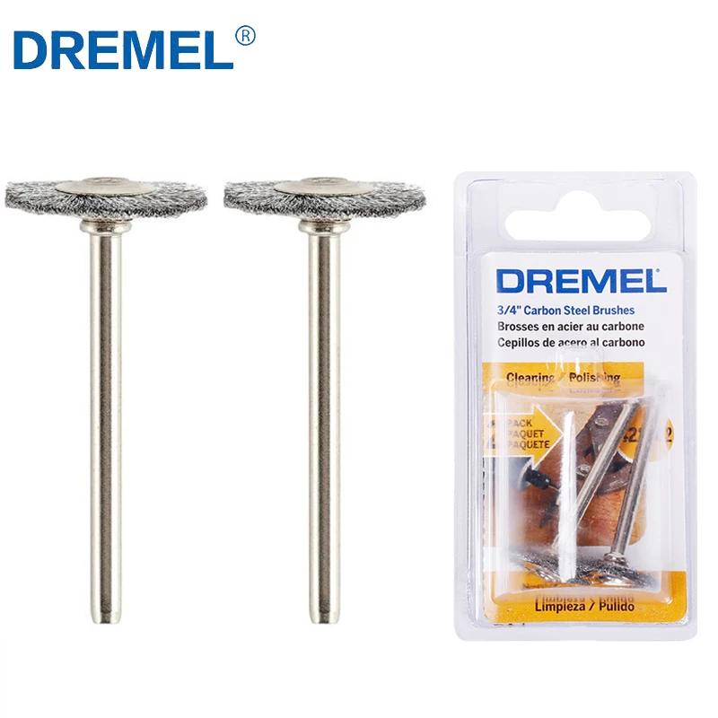 Dremel 428 Carbon Steel Brush Accessory Set 2 Brushes 19 mm for Cleaning and Removing Rust of Metal Materials Wholesale Dropship