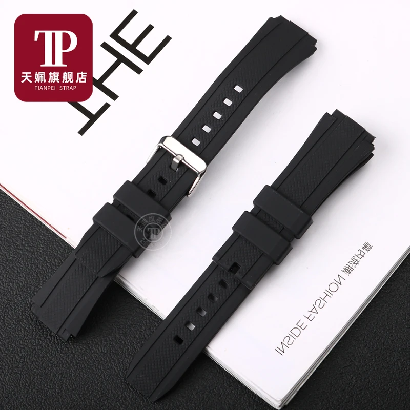 20MM Silicone Rubber Strap For CASIO watch band male MWA-100 MWA-100HD-1A  mwa-100h black Wristbands Bracelet Accessories