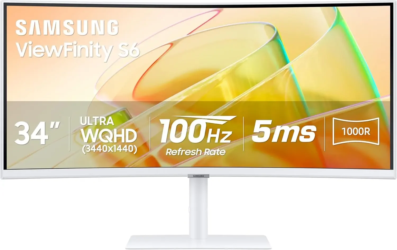 Monitor, HDR10, 100Hz, AMD FreeSync, Thunderbolt 4, Height Adjustable Stand, Built-in Speakers, Eye Care, LS34C650TANXGO, 2024
