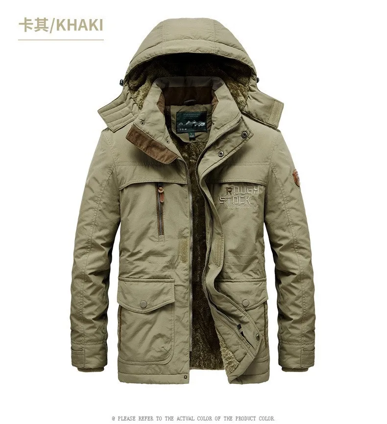 Men Winter Hooded Down Jackets Coats Fleece Warm Parkas Long Jackets Good Quality Male Outdoors Casual Winter Coats Size 6XL