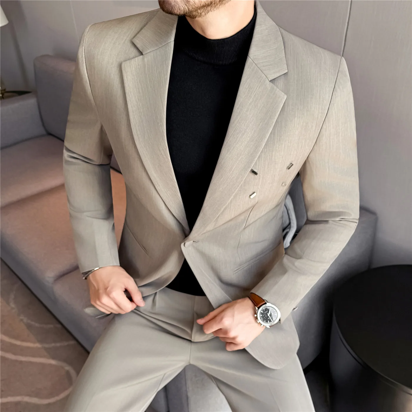 Trendy Design Wedding Suit Set for Men Two Piece ( Jacket+pants) Casual Business Formal Suits Office Work Party Prom Suits M-5XL