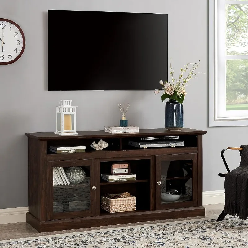 Tracy-TEF-00057-LWJ Television Stands, 60"x15.75"x29", Brown-1