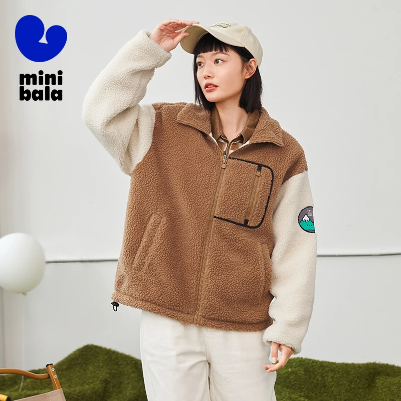 

Mini Balabala Family Matching Outfit 2025 Plush Warm Jacket for Parents and Kids