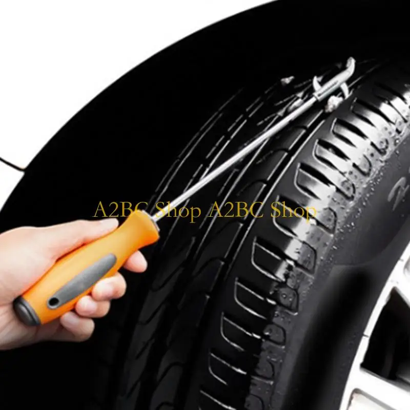 A2BC Auto Motorcycle Long Reach Stone Remover Multifunctional Tire Cleaning Hook Pipe with Detachable Screwdriver