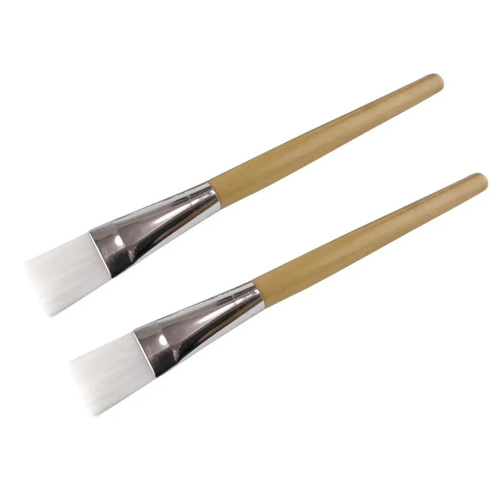 2Pcs Mask Brush for Face Professional DIY Skincare Tool Wooden Long Handle Smooth Coverage Nose Eyes Area view 4