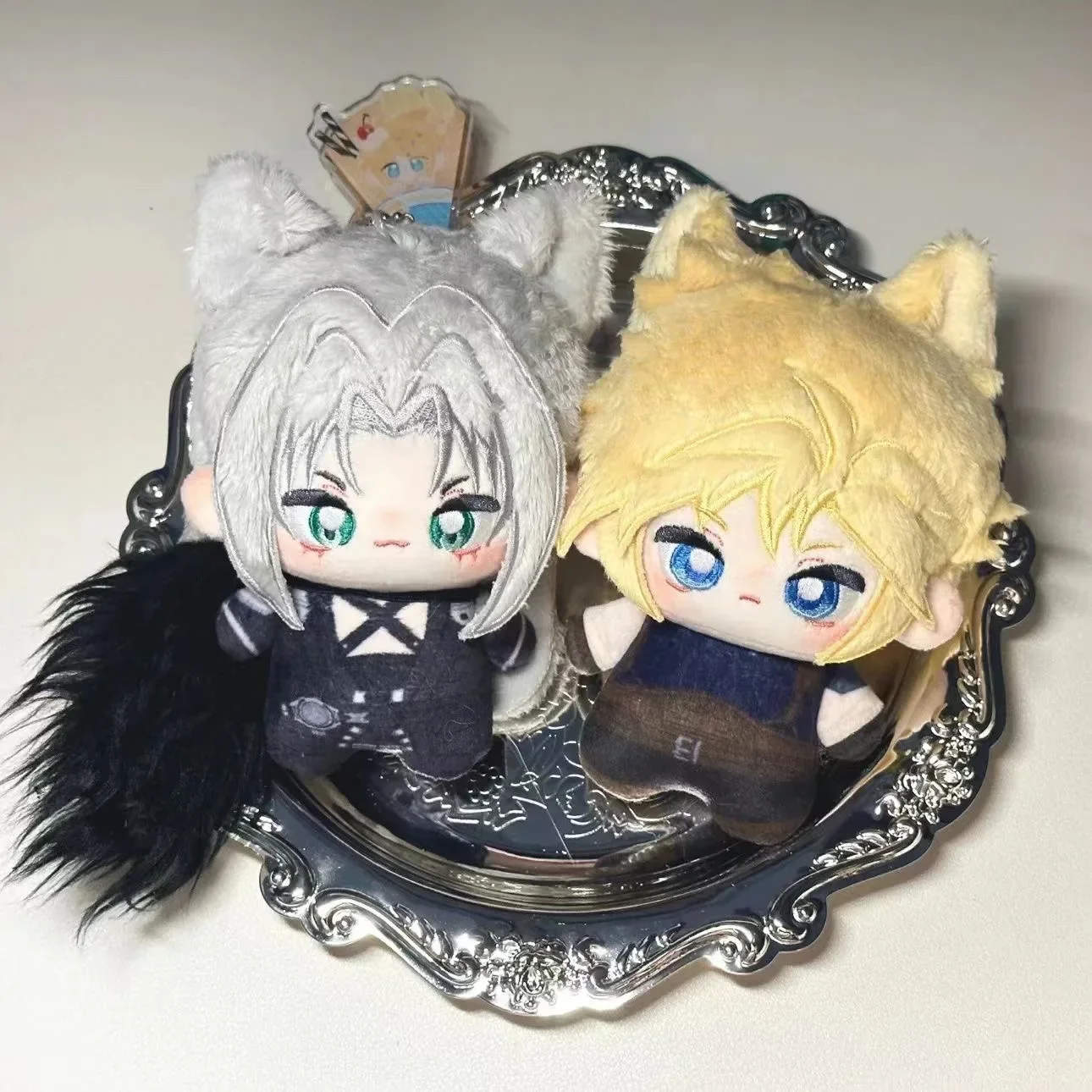 10CM Cloud Strife Sephiroth Anime Cosplay muñeco de peluche lindo moda guapo Mini juguete de vestir cuerpo Plushie regalo de Navidad