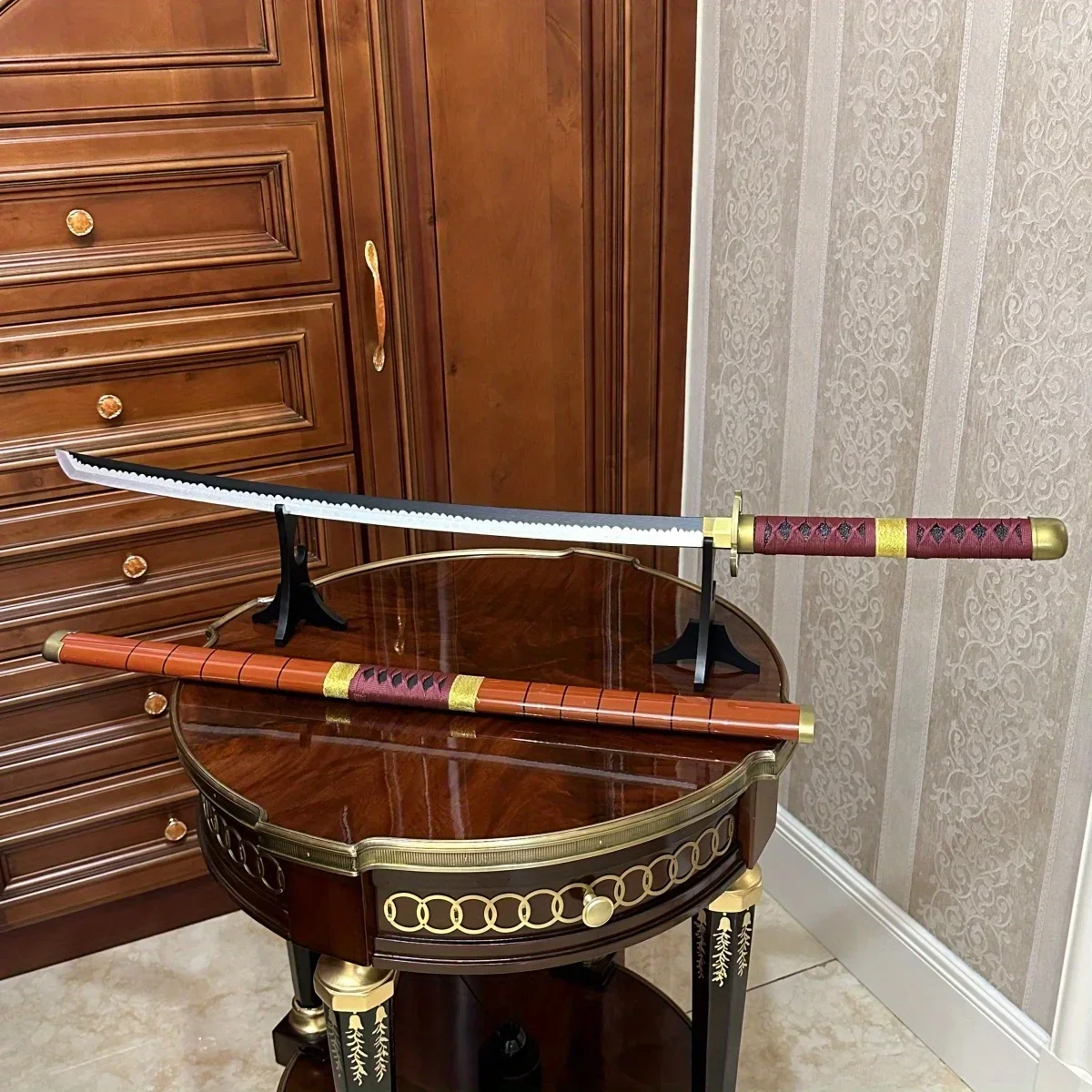 39.3inch Roronoa Zoro Wooden Katana Sword Japanese Katana Sabre Ninja Knife Original Samurai Sabre Cosplay Accessories Prop Toy