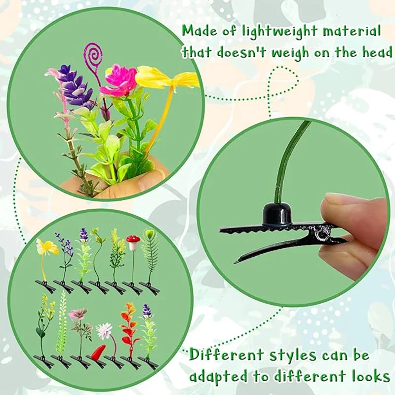 Pinces à cheveux unisexes, 10 pièces, plantes artificielles amusantes, épingles à cheveux, petits cadeaux, accessoires pour cheveux de fête, prix scolaires