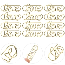 50pcs Creative LOVE Office Clip de papel de metal Clip de papel Pequeños clips de papel coloridos en forma de hueso Clips de archivo Oficina