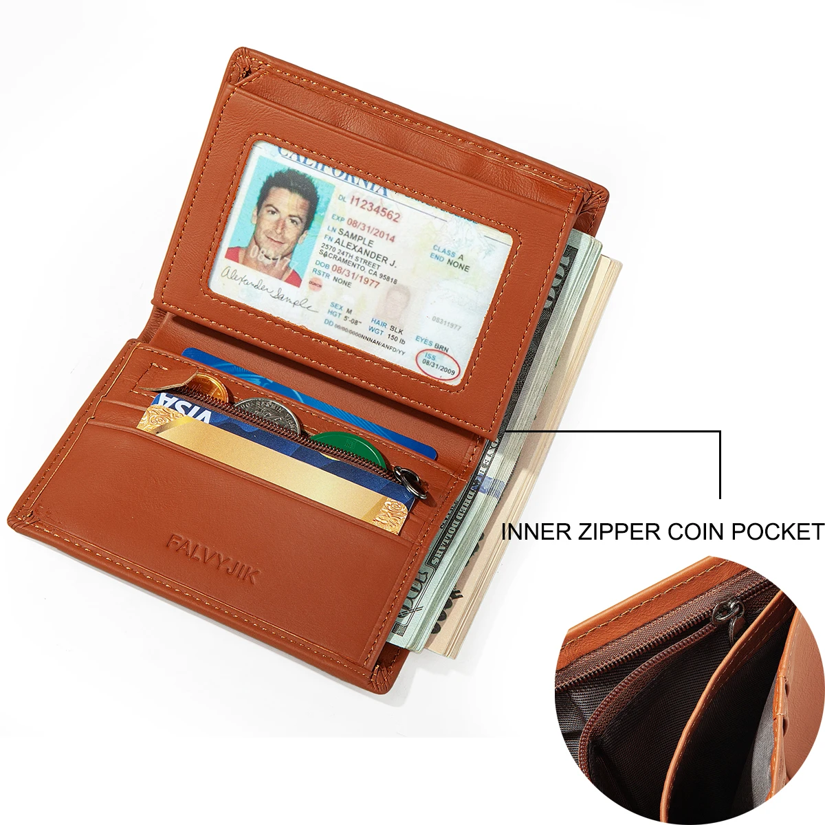 Men Wallet Genuine Leather Wal - Index Card Holder 评论和价格