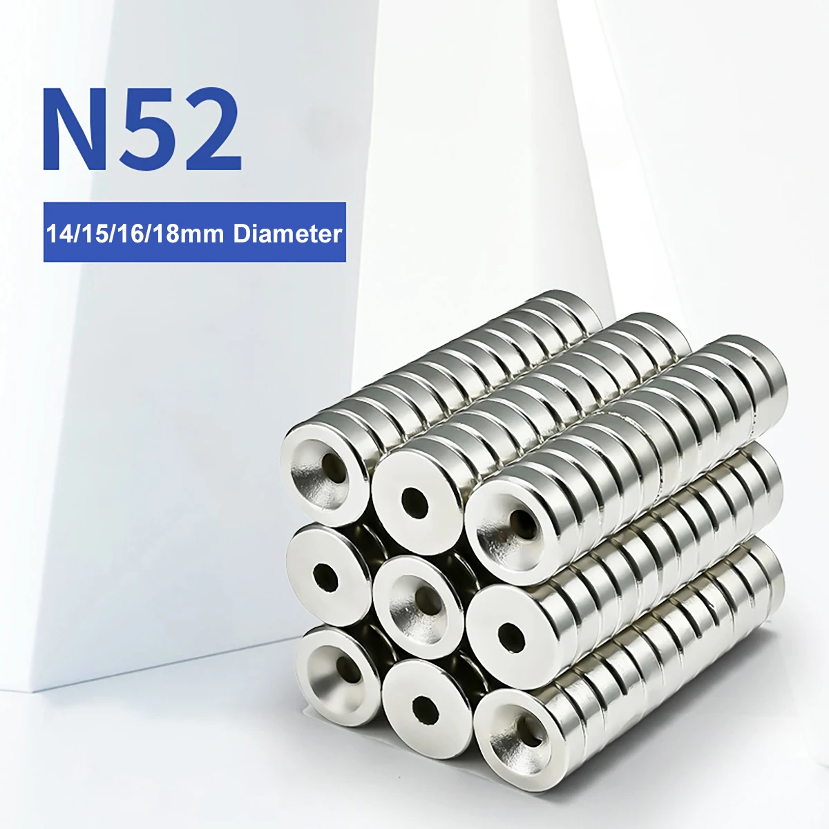 N52 NdFeB Neodymium Magnet Countersunk Round Magnet 14/15/16/18mm Super Strong Permanent Neodymium Fridge Magnets with Hole