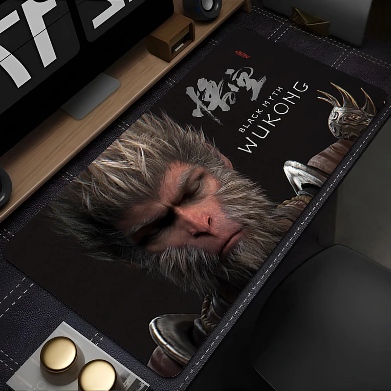 

Anime B-black Myth Wukong Mouse Pad Gamer Keyboard Pad Desk Mouse Mat Carpet Rubber Tapis Souris Gaming Notbook PC Mousepad