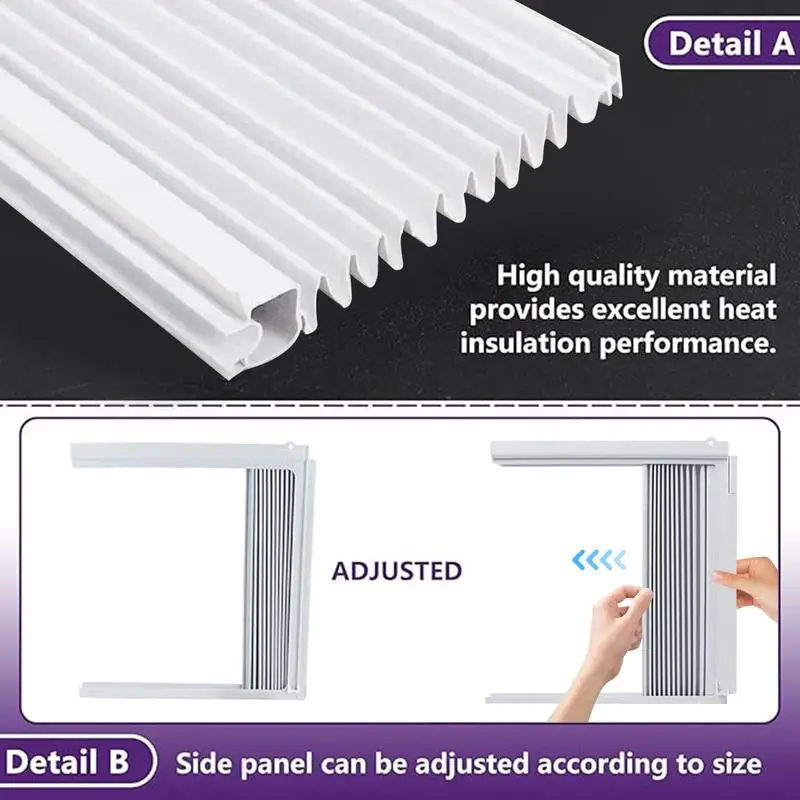 Windproof isolamento Side Panel Filler Kit, acordeão AC, bom isolamento, fácil instalação, economia de energia