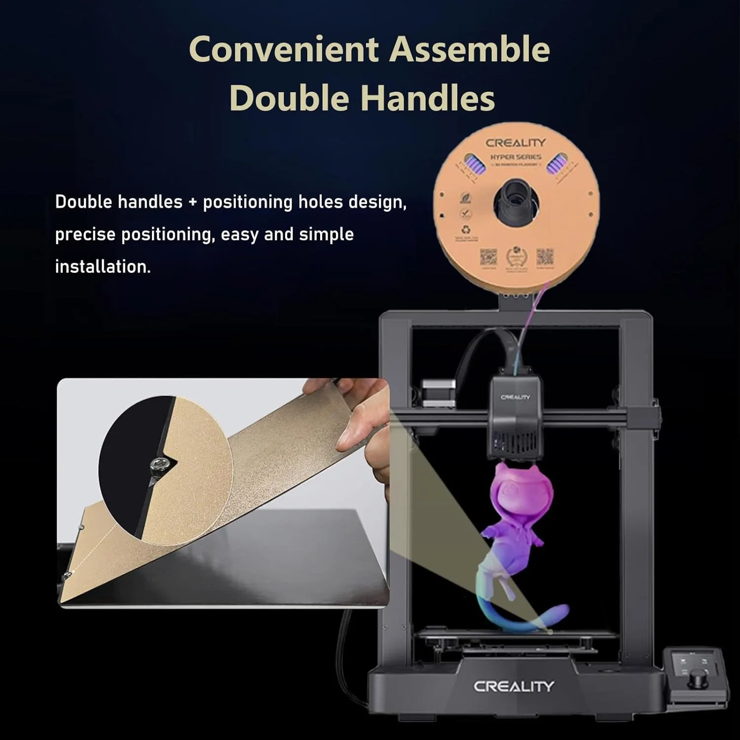 Teksturowane podgrzewane łóżko z blachy sprężynowej PEI 235x235mm do Creality Ender 3 V3 KE/SE, kompatybilne z K1C/K1/Ender 3/3 Pro/3 V2/V2 Neo — zdjęcie produktu 5
