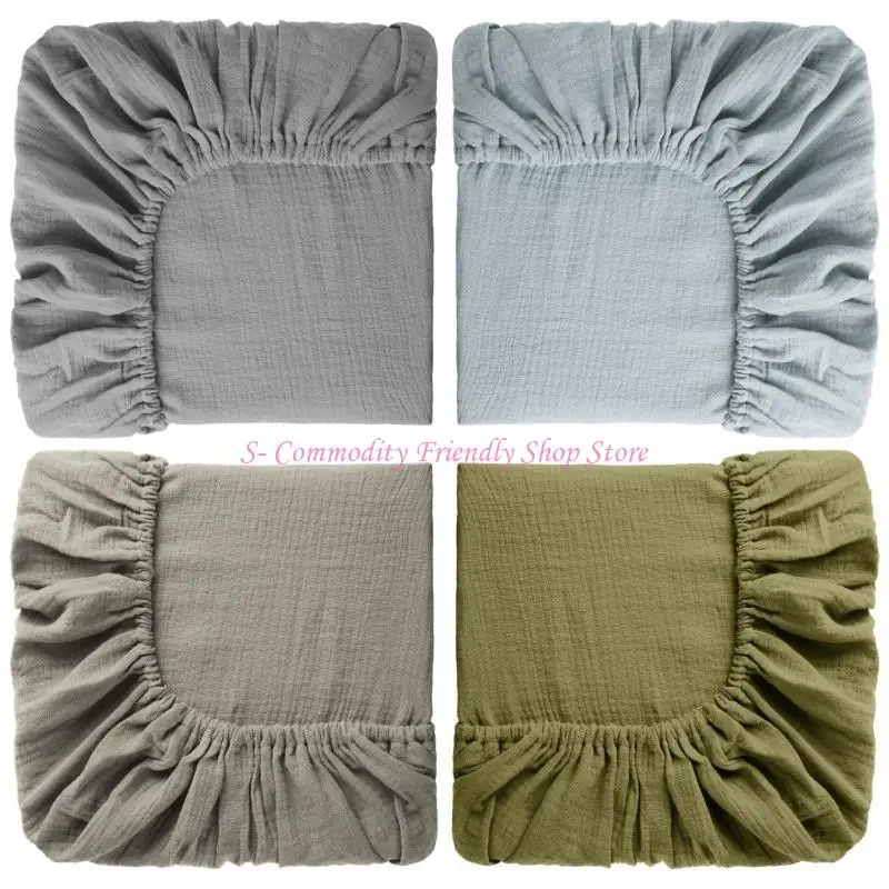 

85AE 1pc or 4pcs Newbonrs Baby Fitted Sheet Infants Bed Protectors Case Breathable Bassinet Sheet Mattress Sleeve Removable
